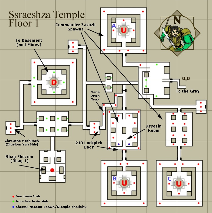 Ssraeshza Temple Floor 1 Map